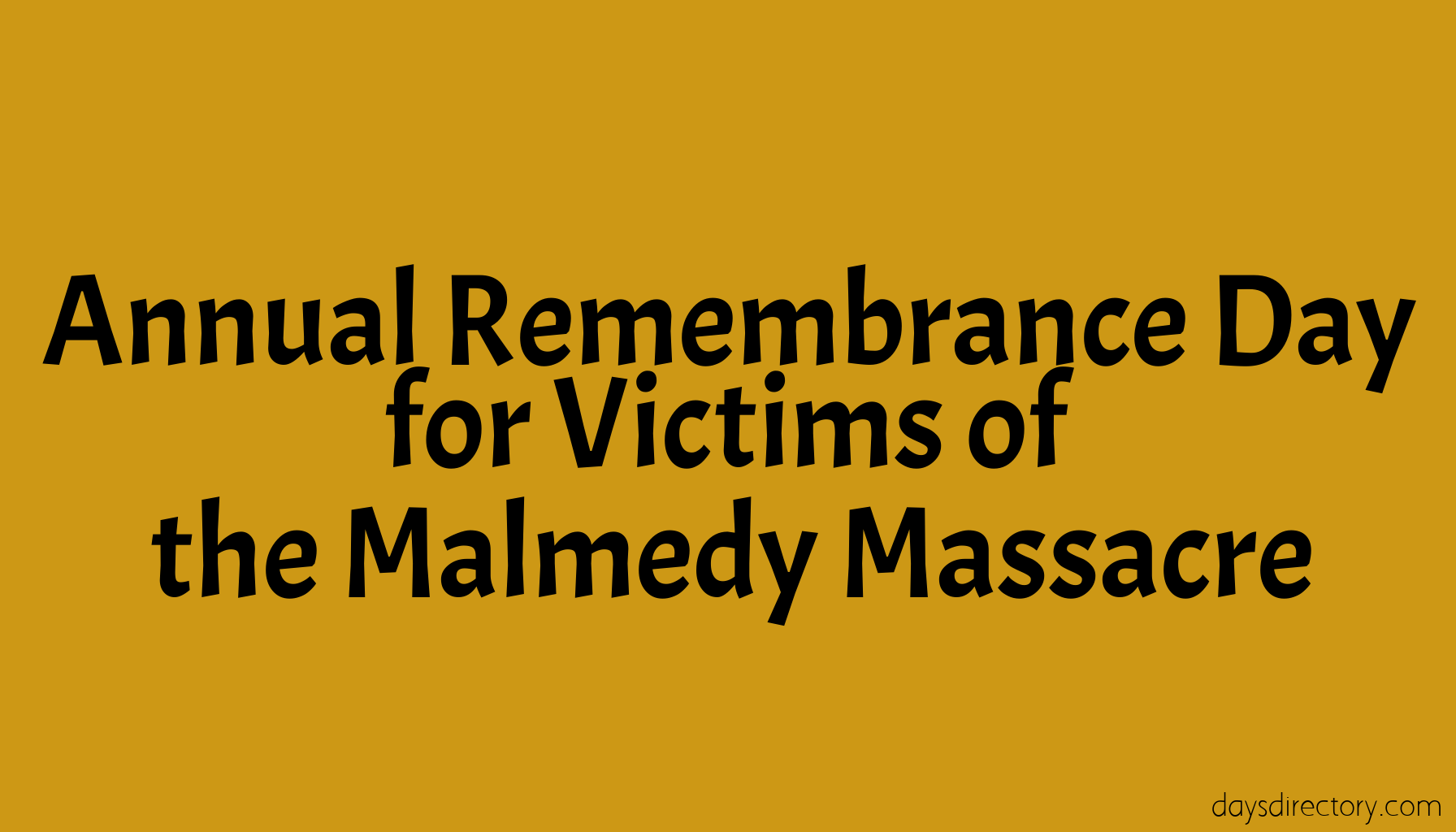 Annual Remembrance Day for Victims of the Malmedy Massacre