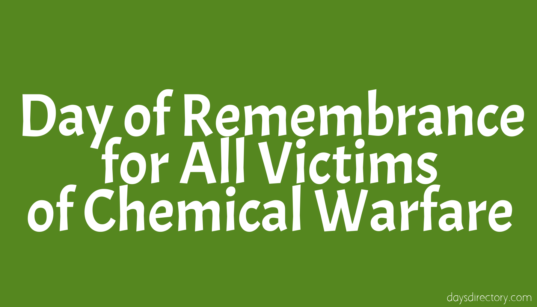 Day of Remembrance for All Victims of Chemical Warfare