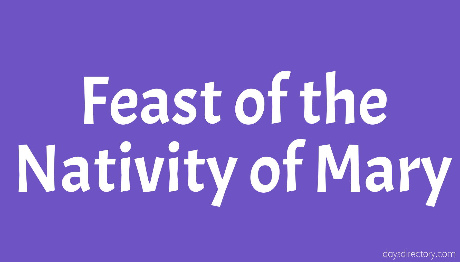 Feast of the Nativity of Mary