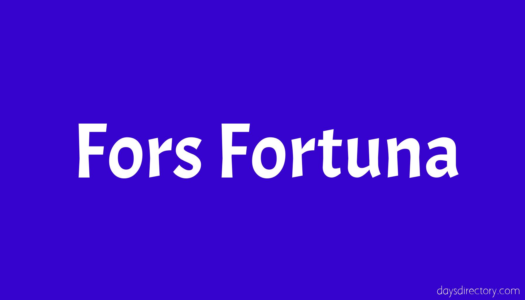 Fors Fortuna