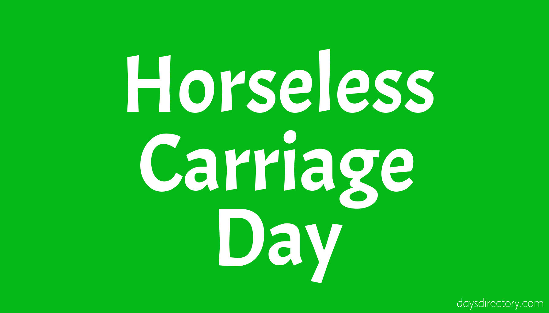 Horseless Carriage Day