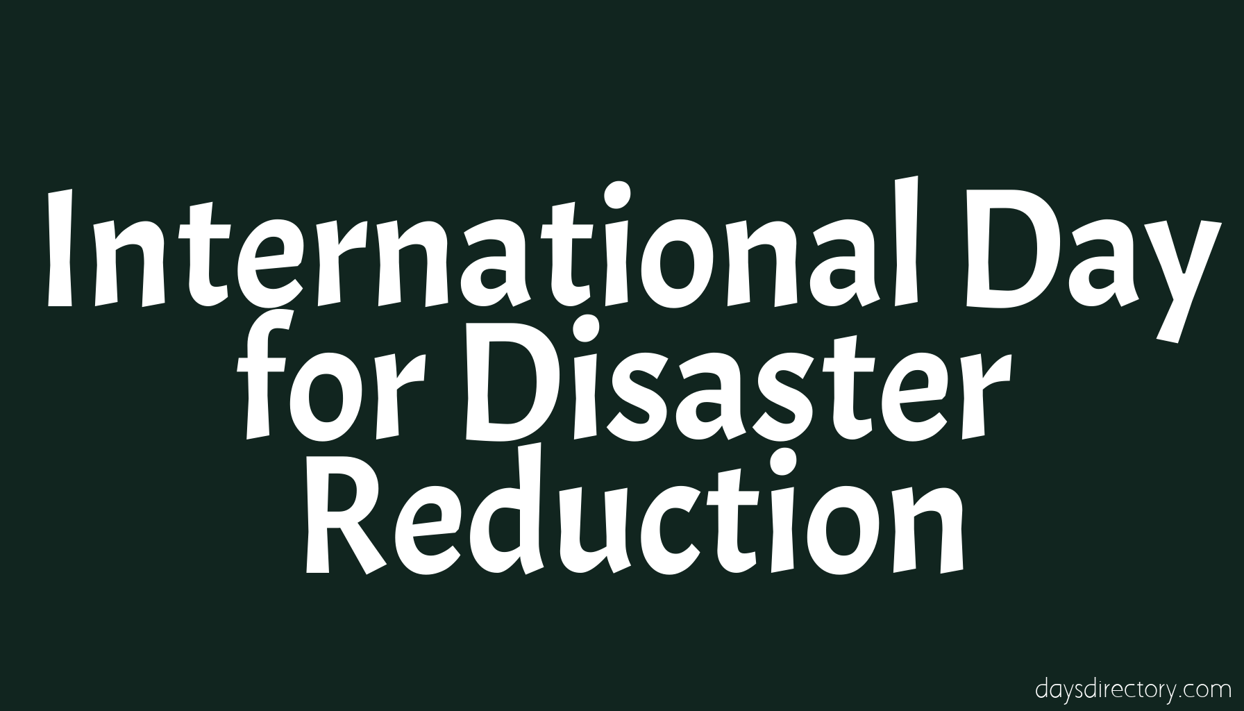 International Day for Disaster Reduction