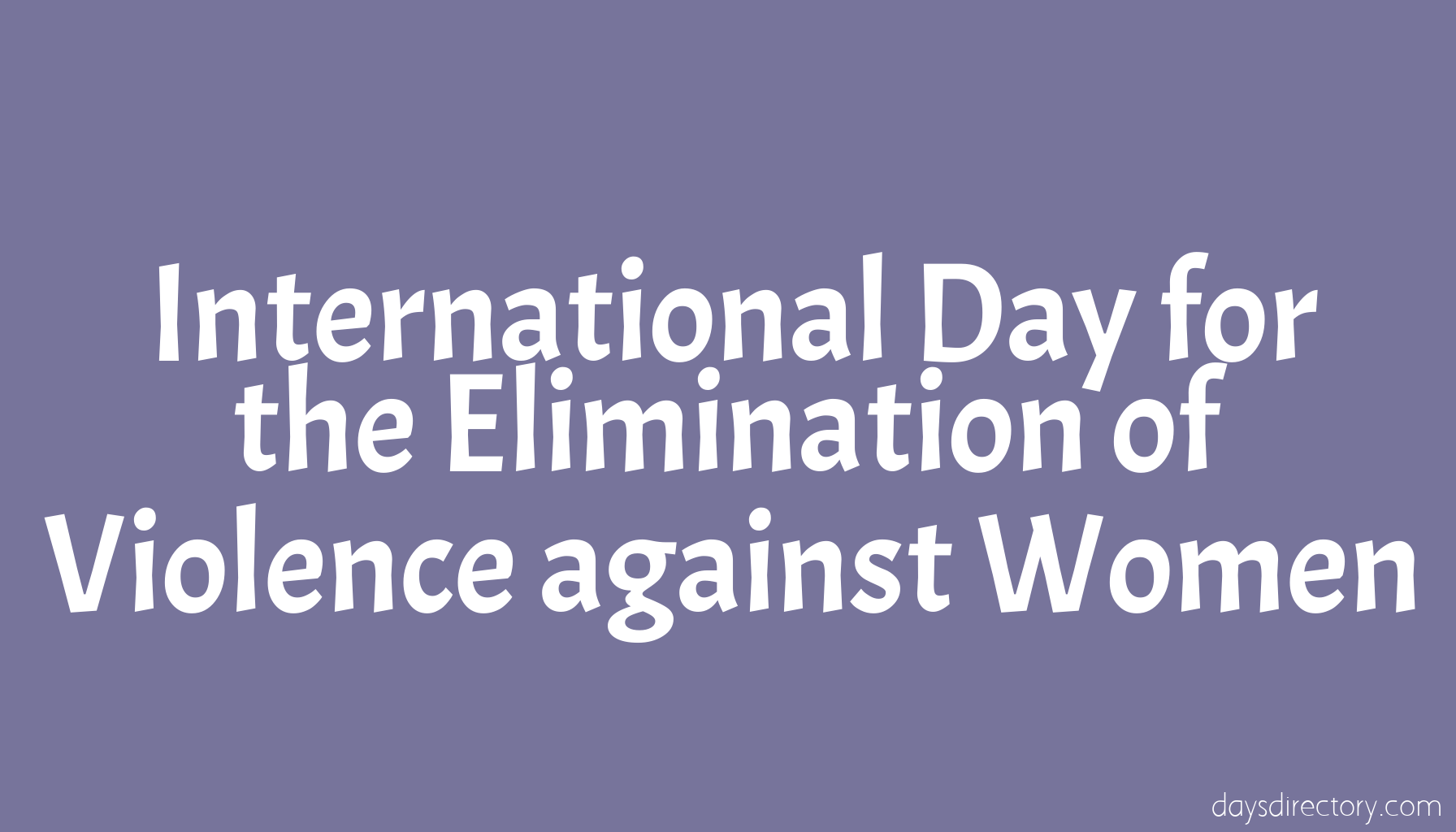 International Day for the Elimination of Violence against Women