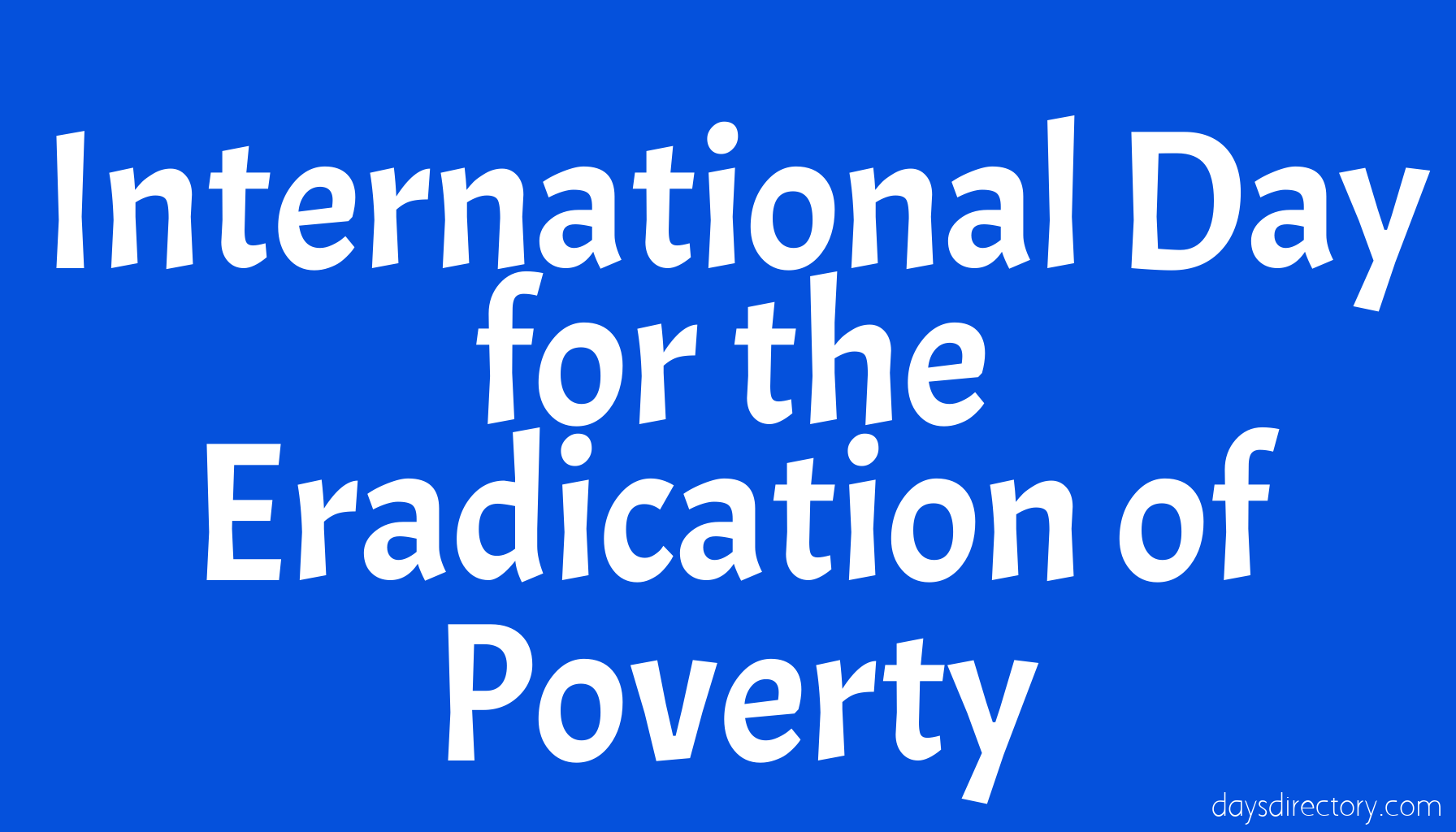 International Day for the Eradication of Poverty