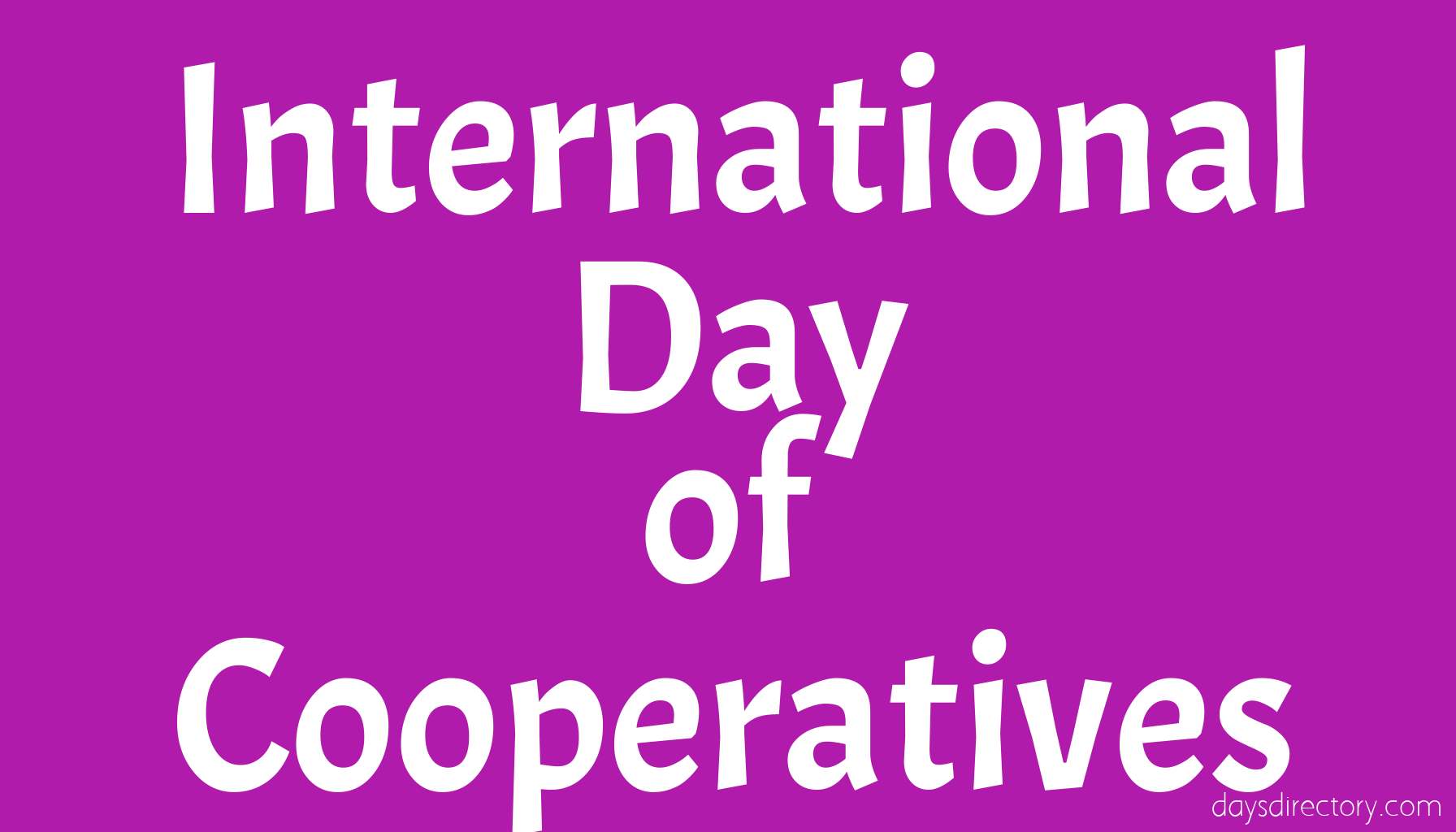 International Day of Cooperatives