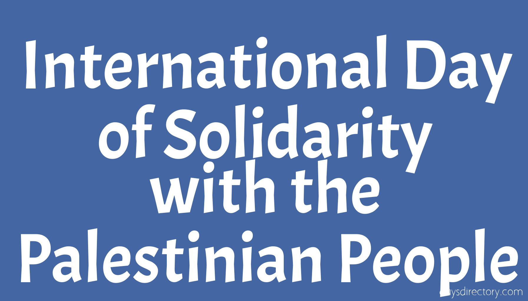 International Day of Solidarity with the Palestinian People