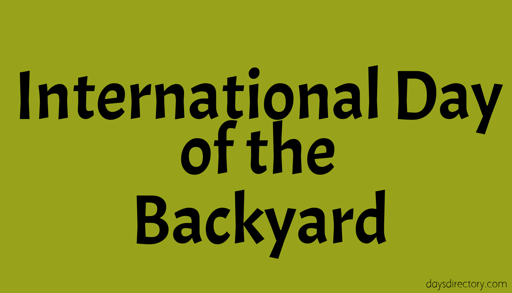 International Day of the Backyard