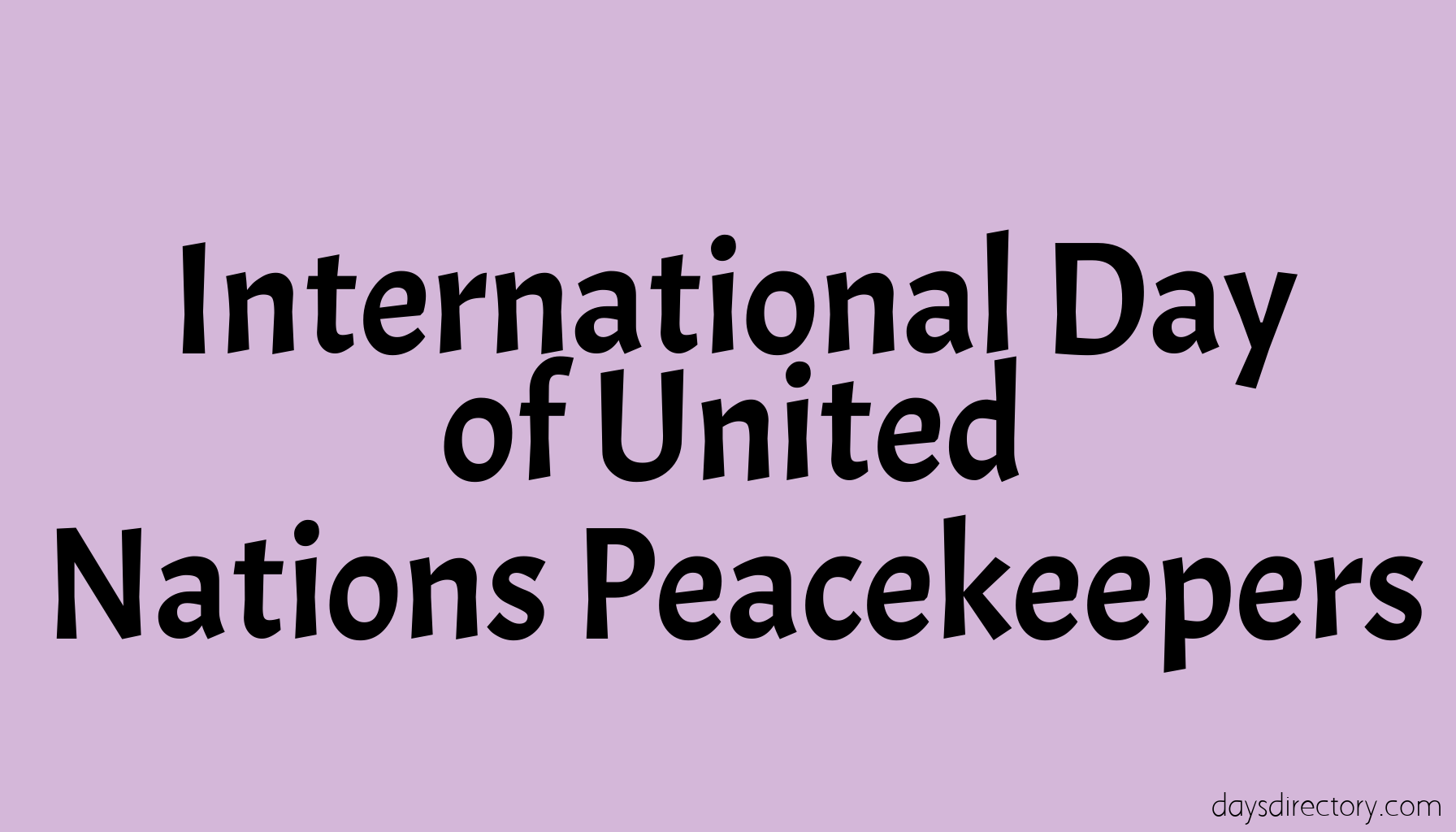 International Day of United Nations Peacekeepers