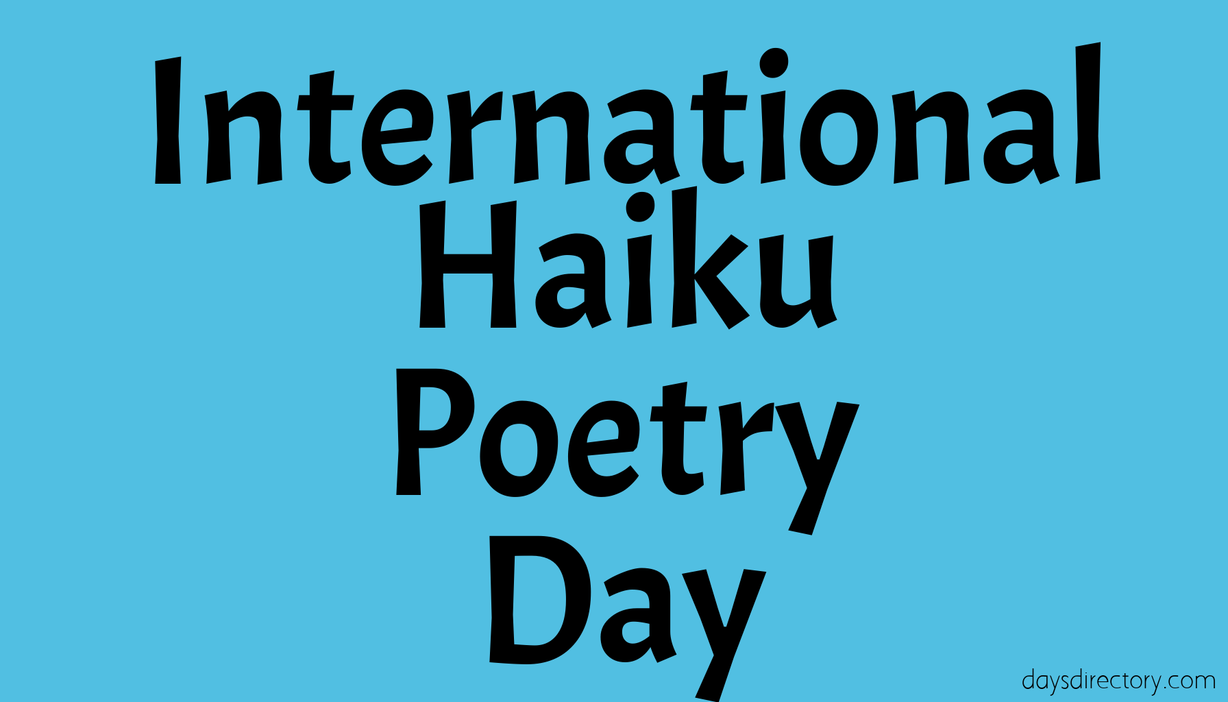 International Haiku Poetry Day