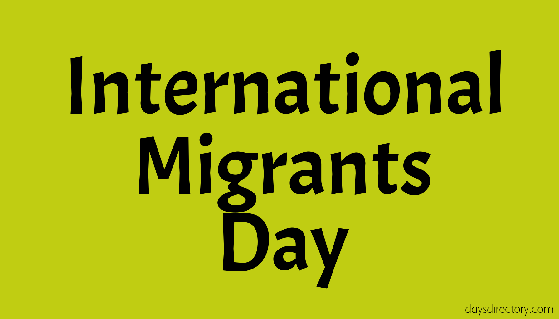 International Migrants Day