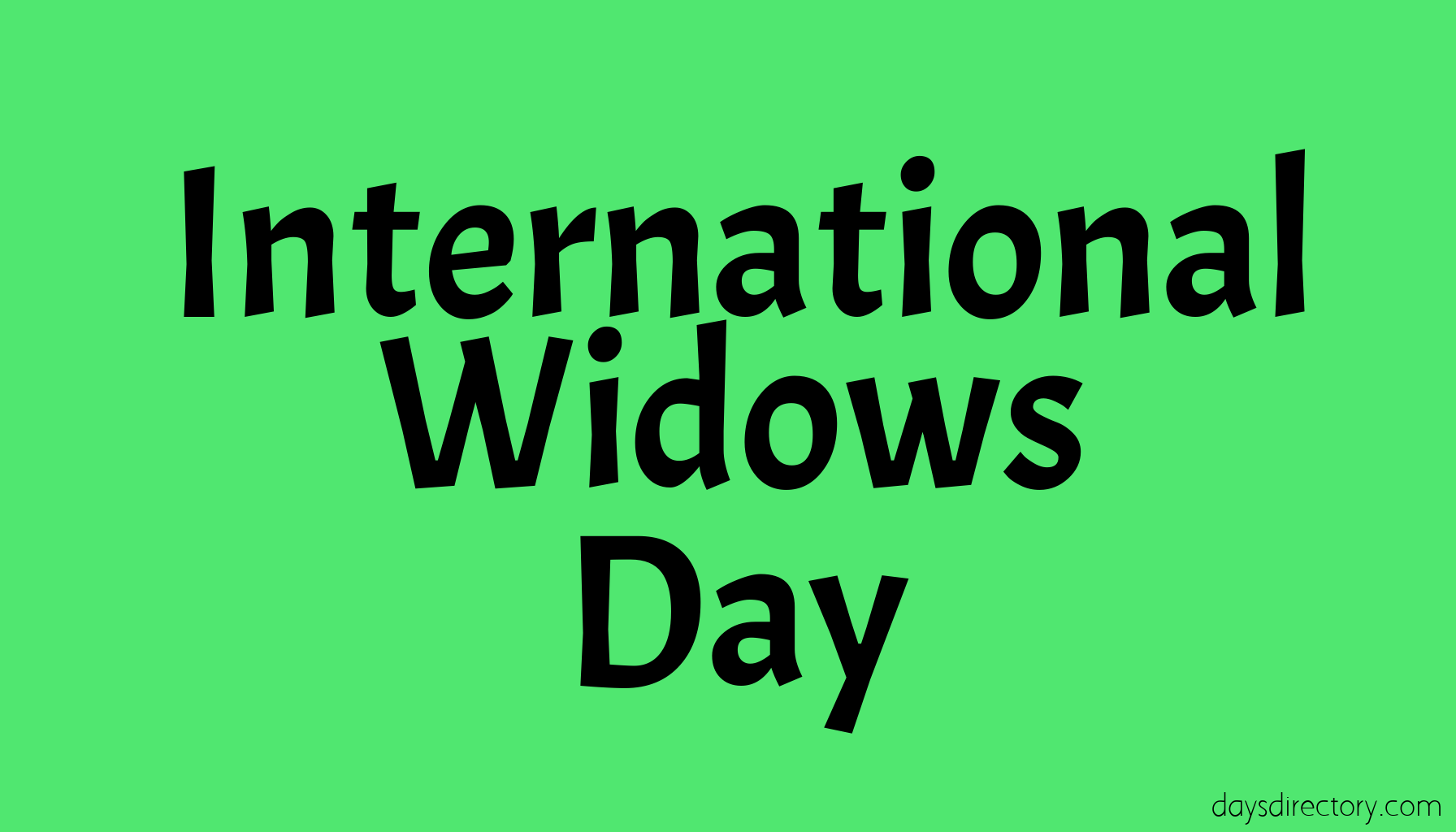 International Widows Day