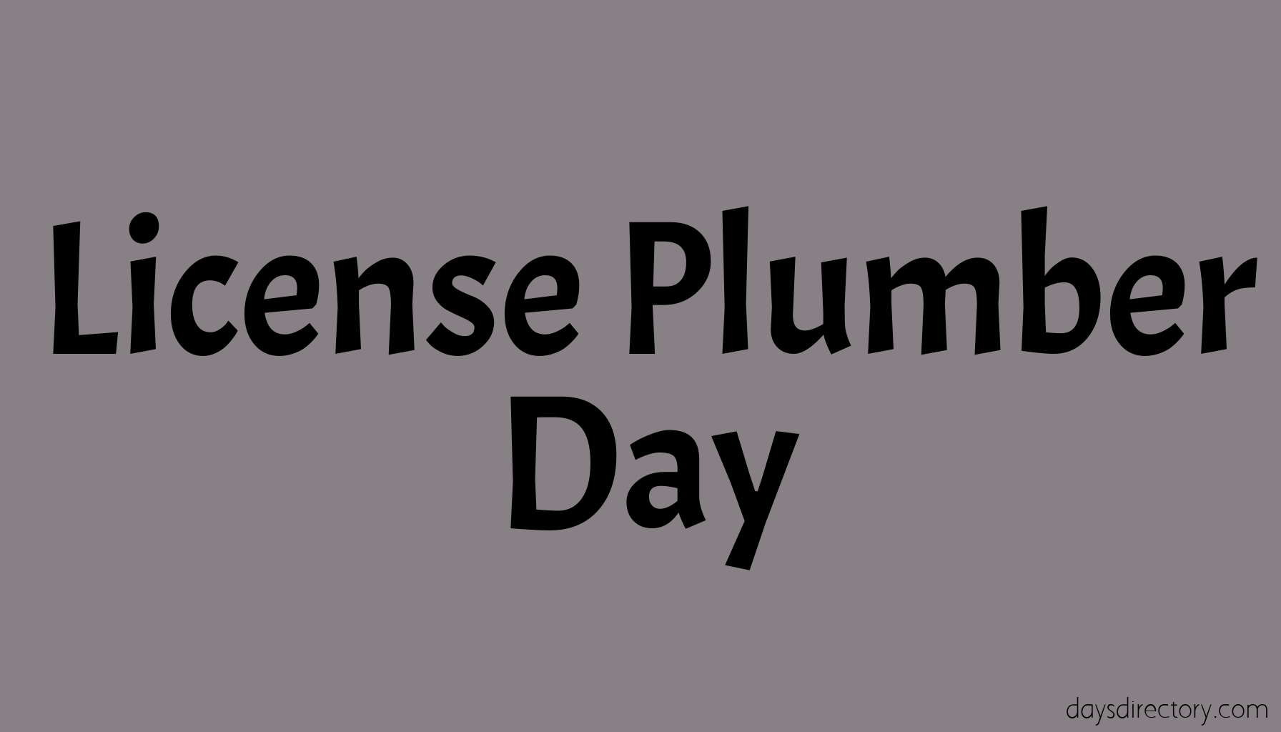 License Plumber Day