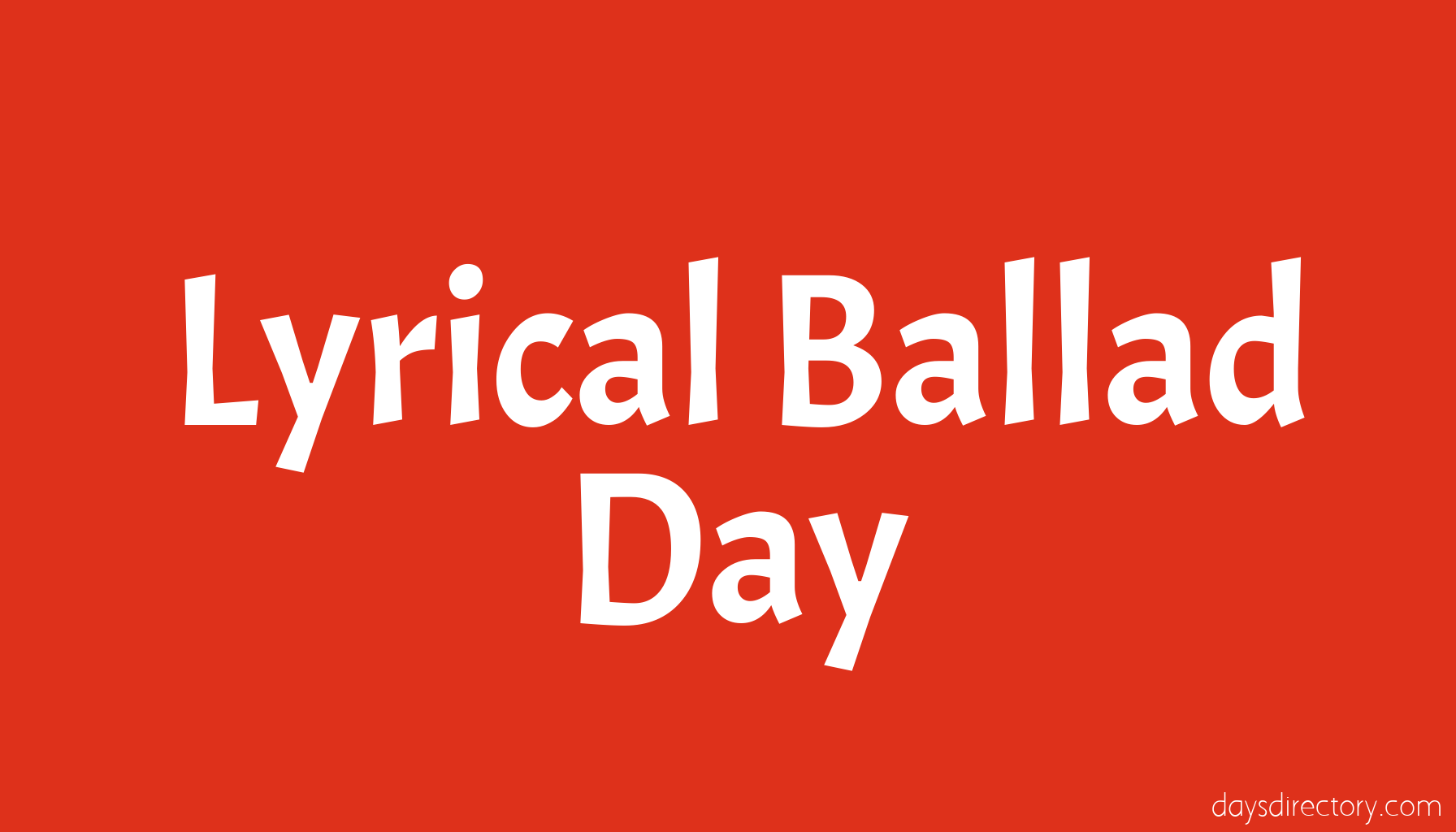 Lyrical Ballad Day