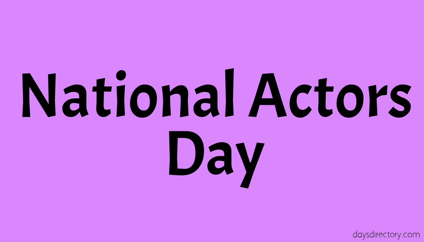 National Actors Day