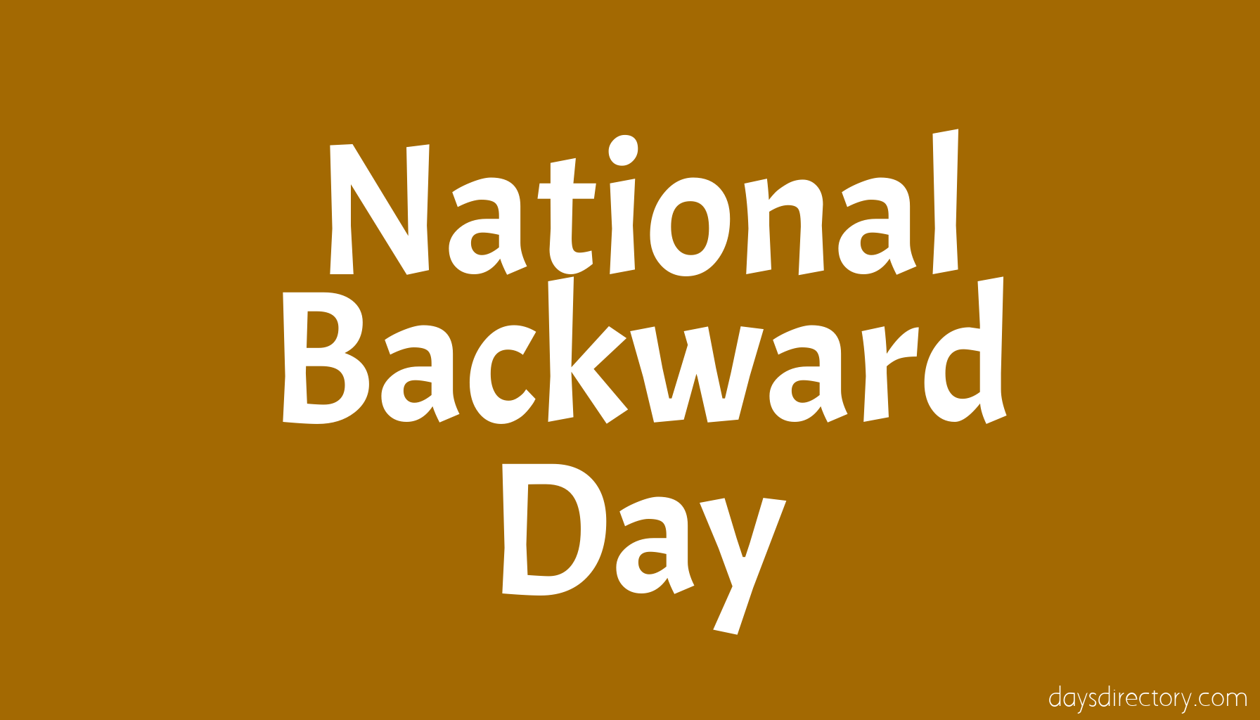 National Backward Day