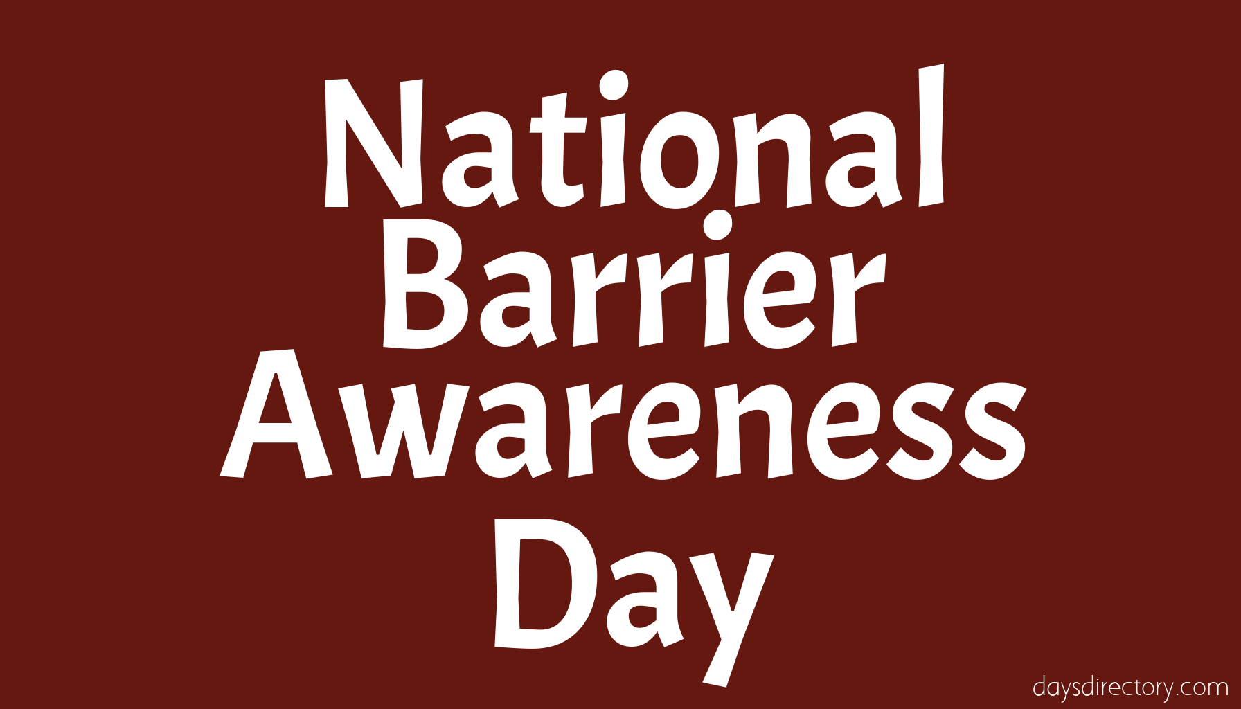 National Barrier Awareness Day