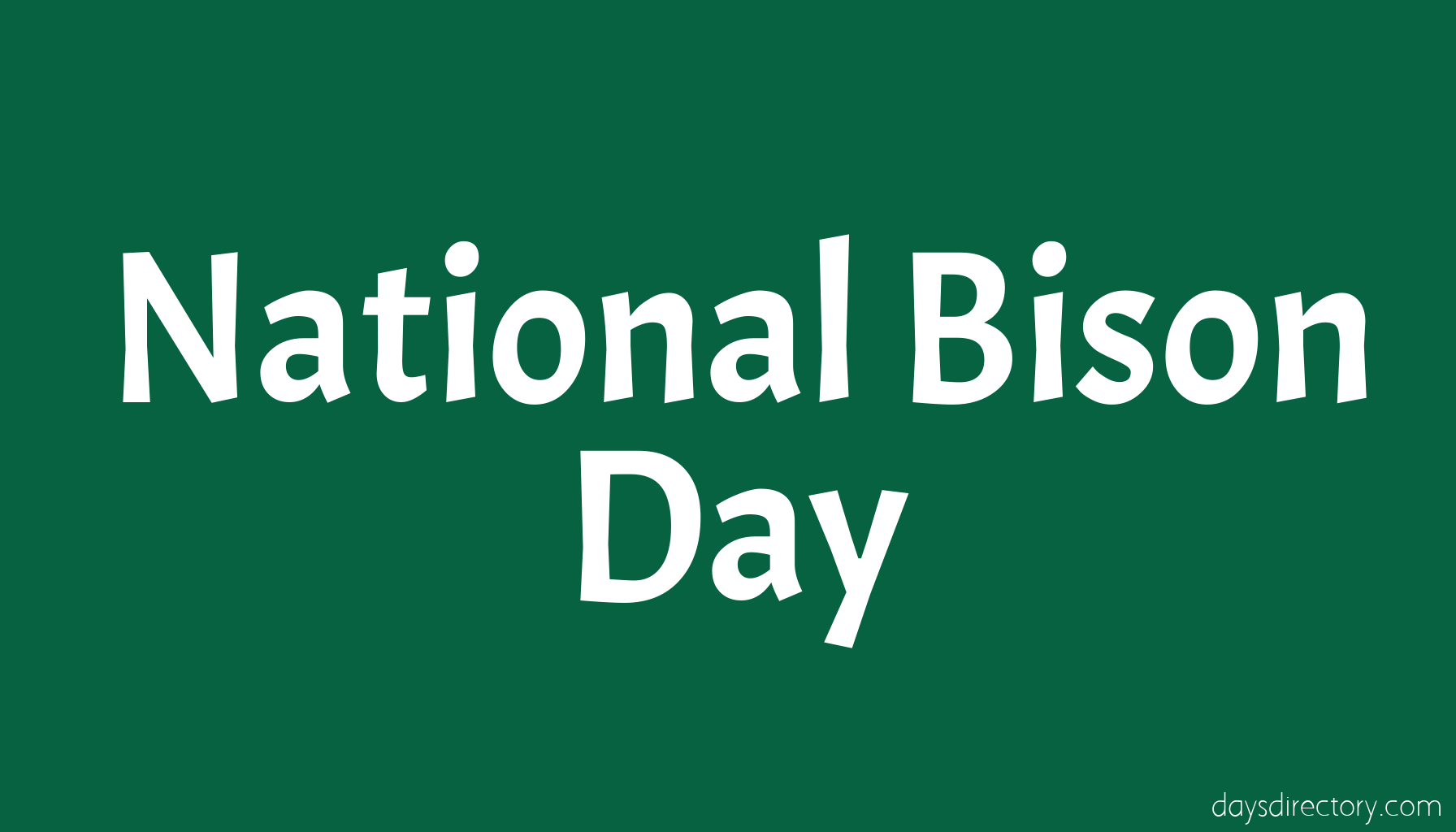 National Bison Day