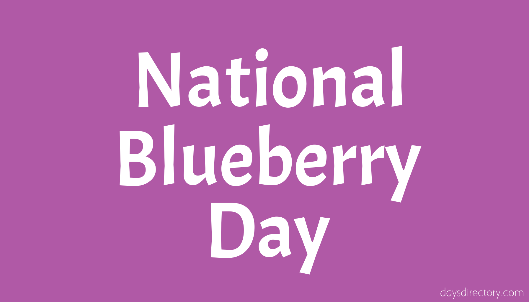 National Blueberry Day