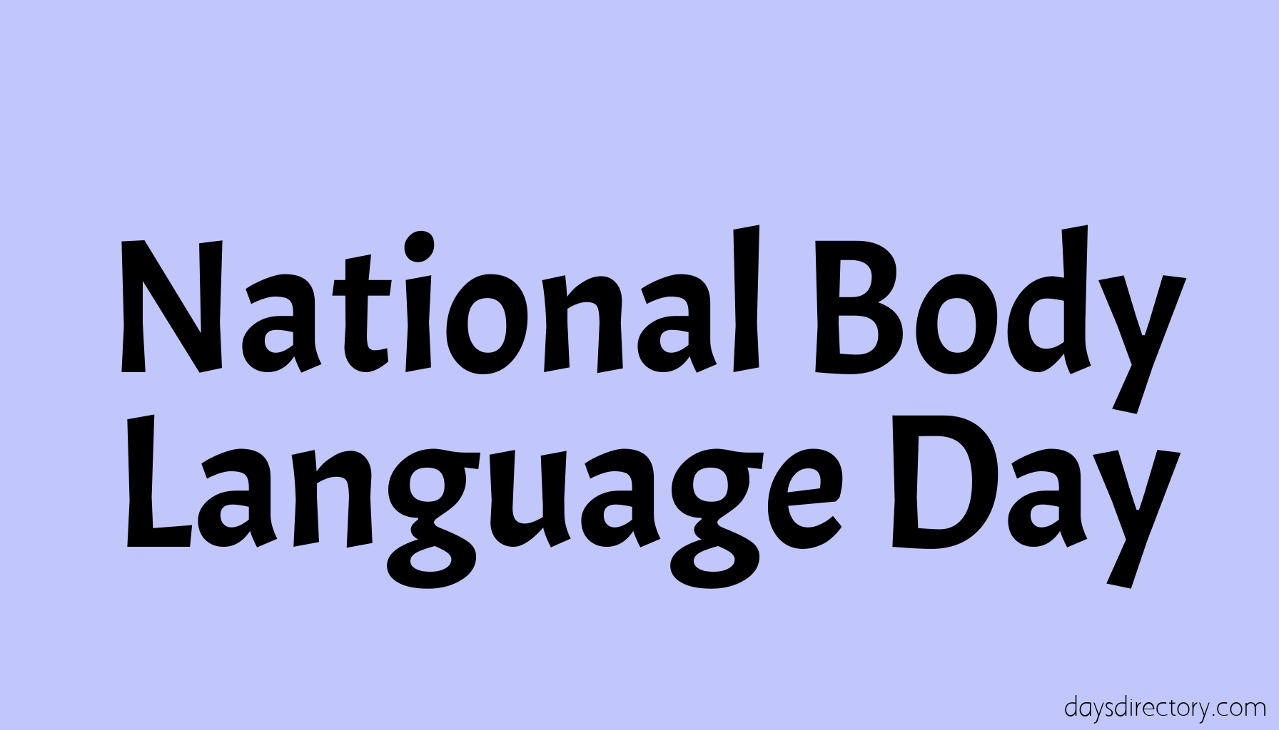 National Body Language Day