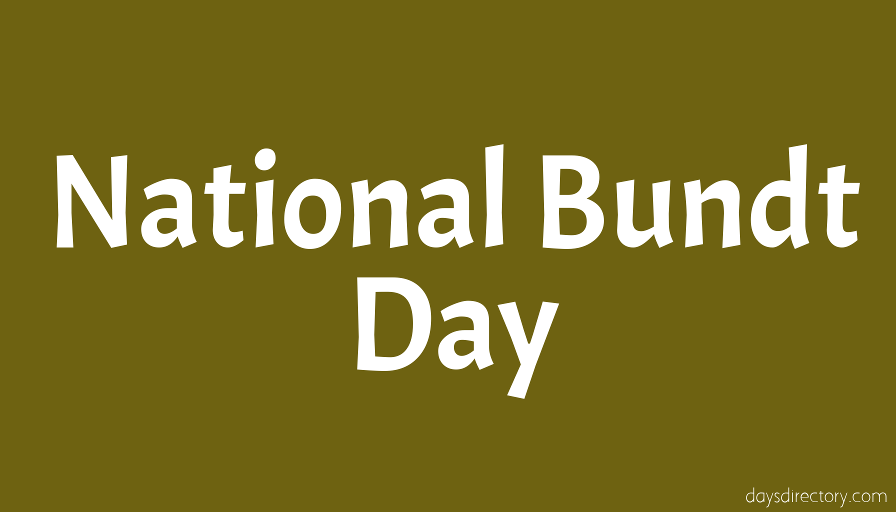 National Bundt Day