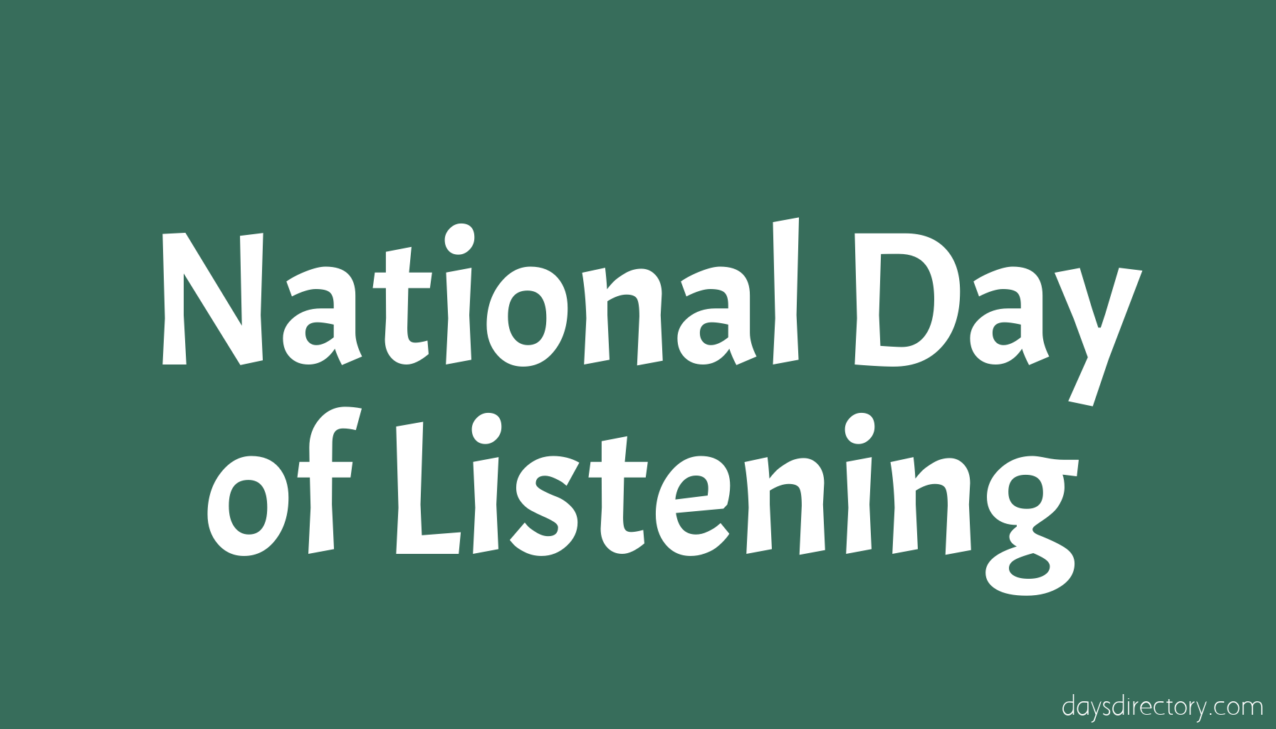 National Day of Listening