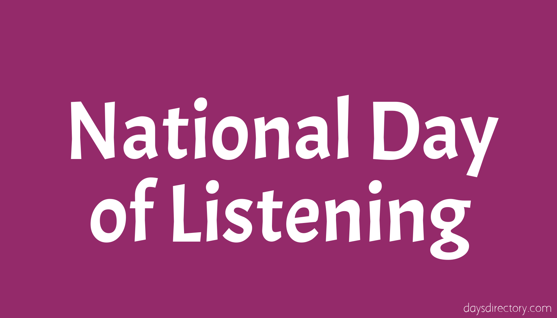National Day of Listening