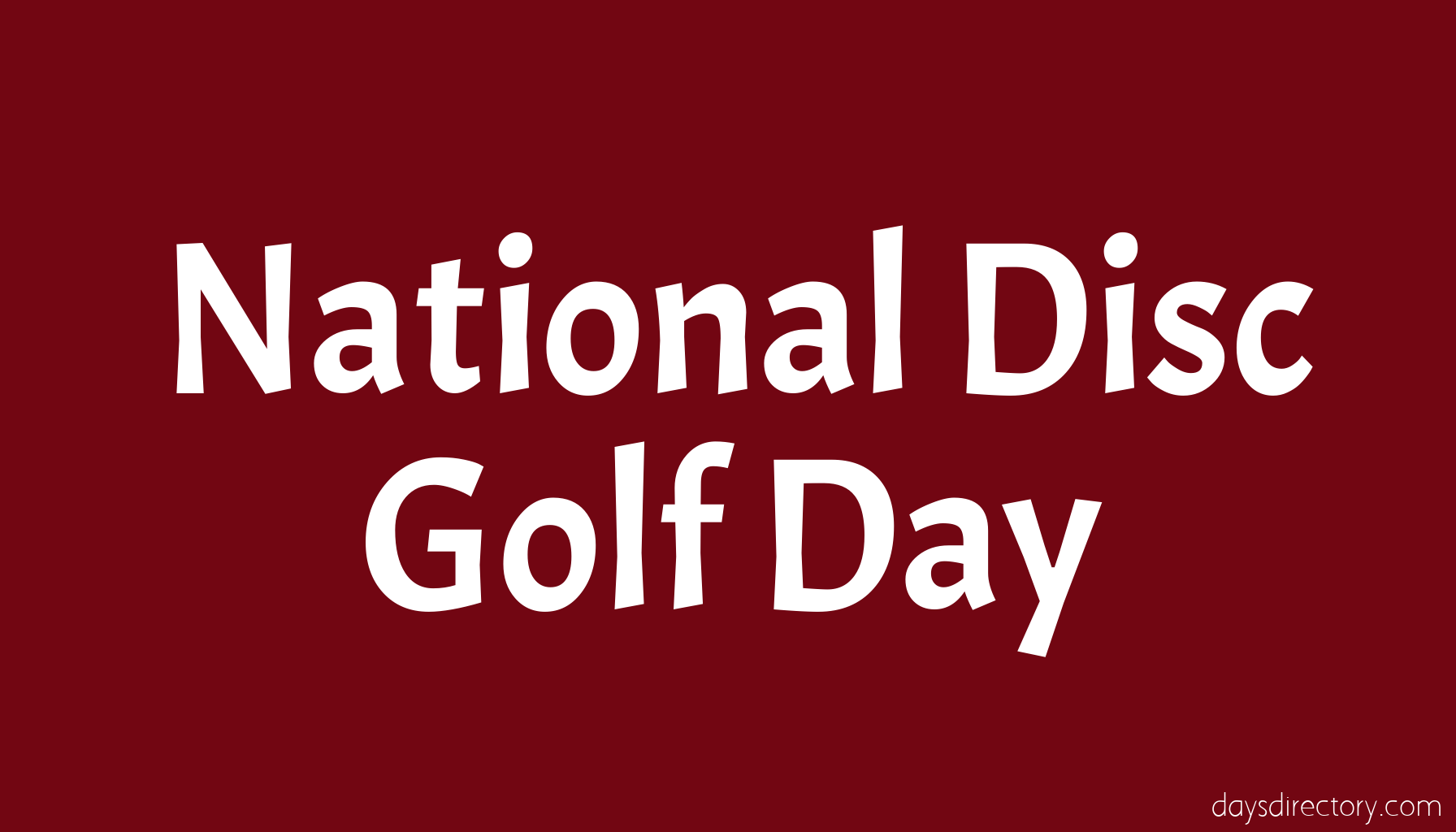 National Disc Golf Day