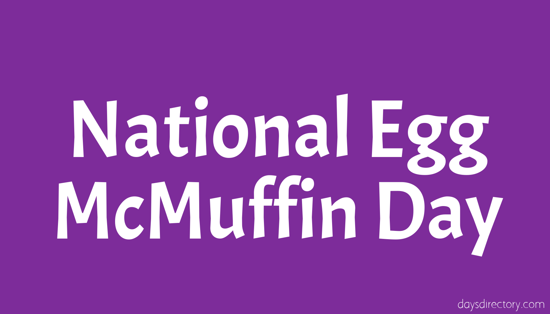 National Egg McMuffin Day