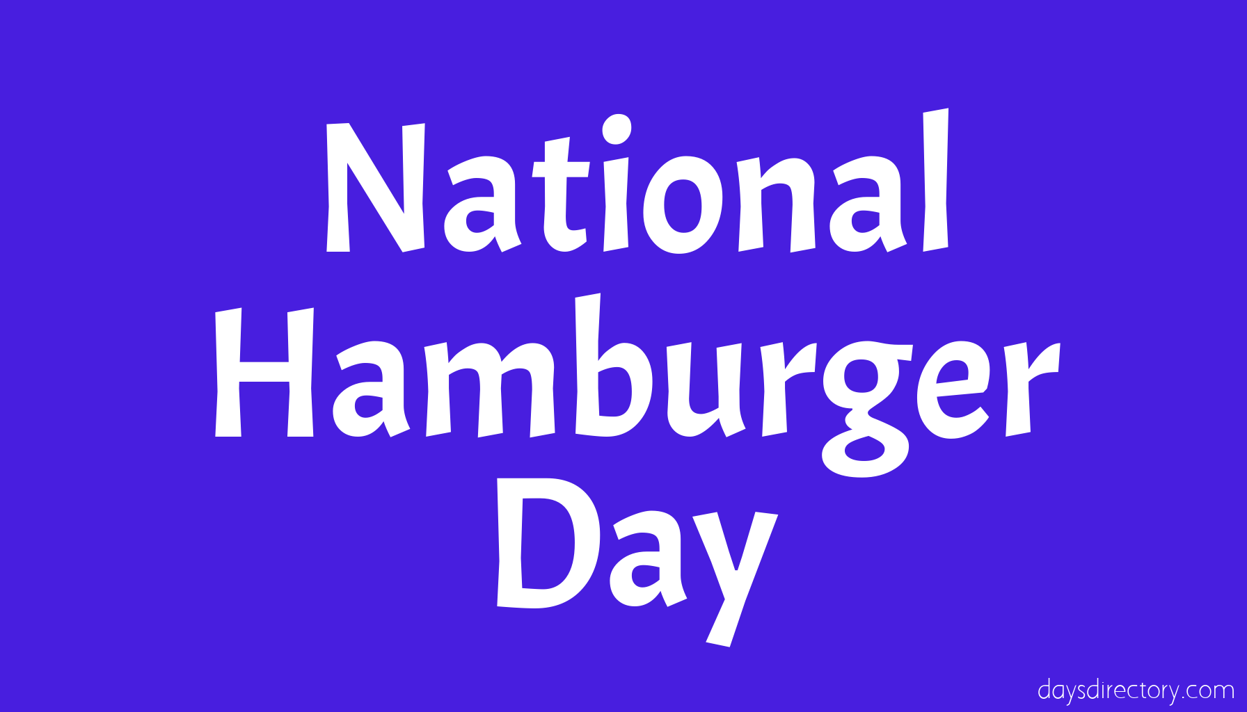 National Hamburger Day