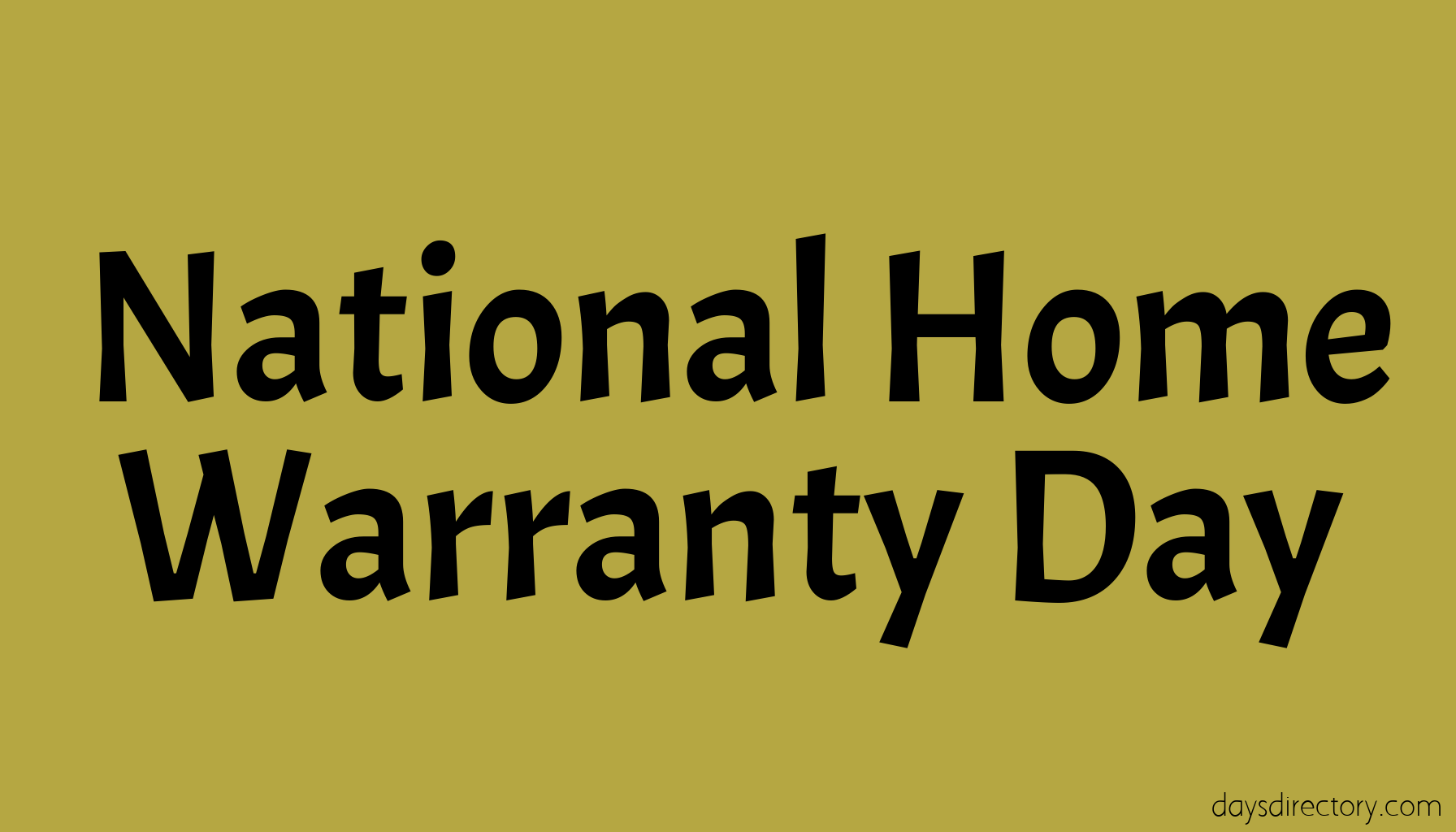National Home Warranty Day