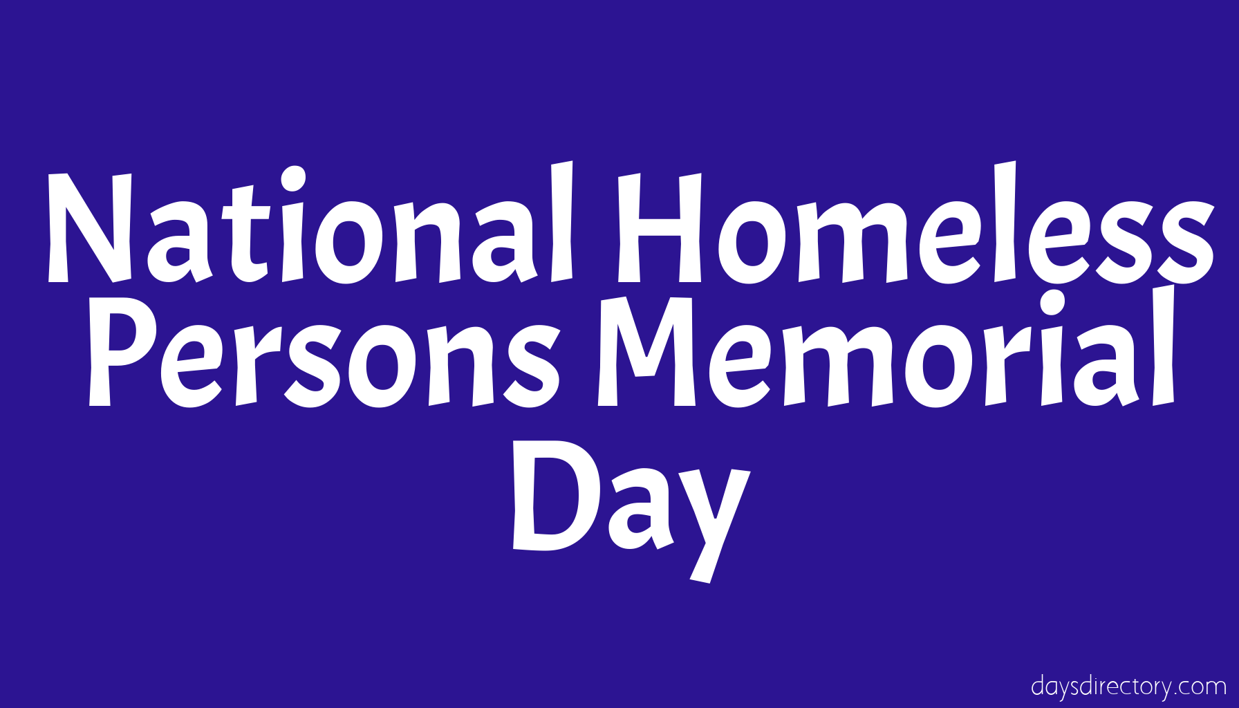National Homeless Persons Memorial Day