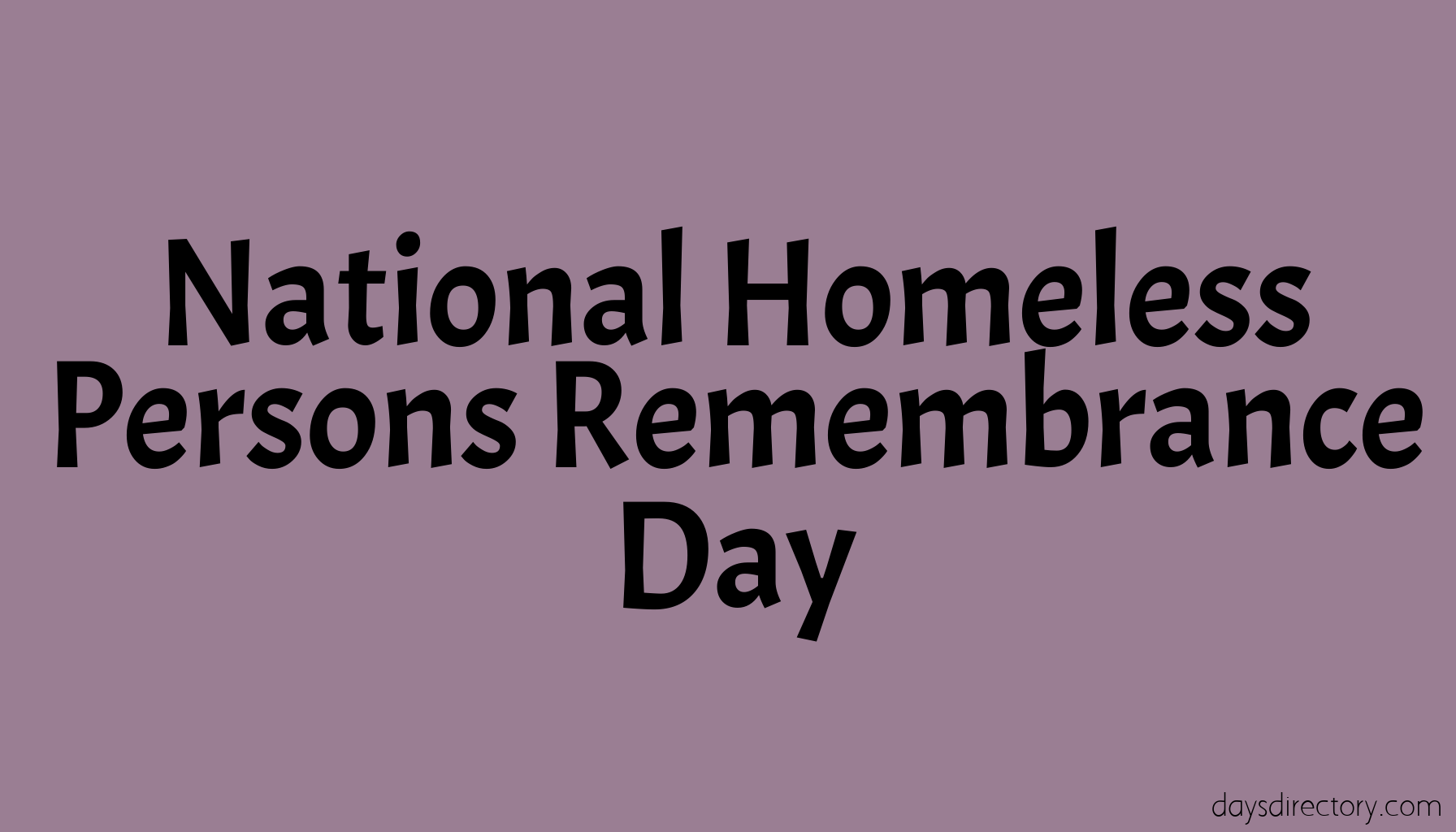 National Homeless Persons Remembrance Day