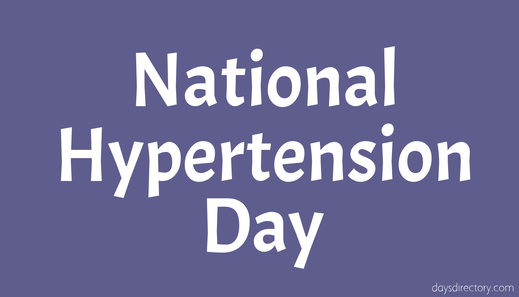 National Hypertension Day