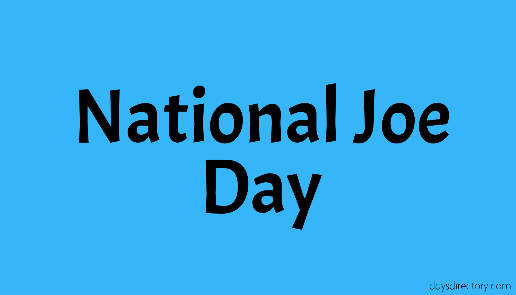 National Joe Day