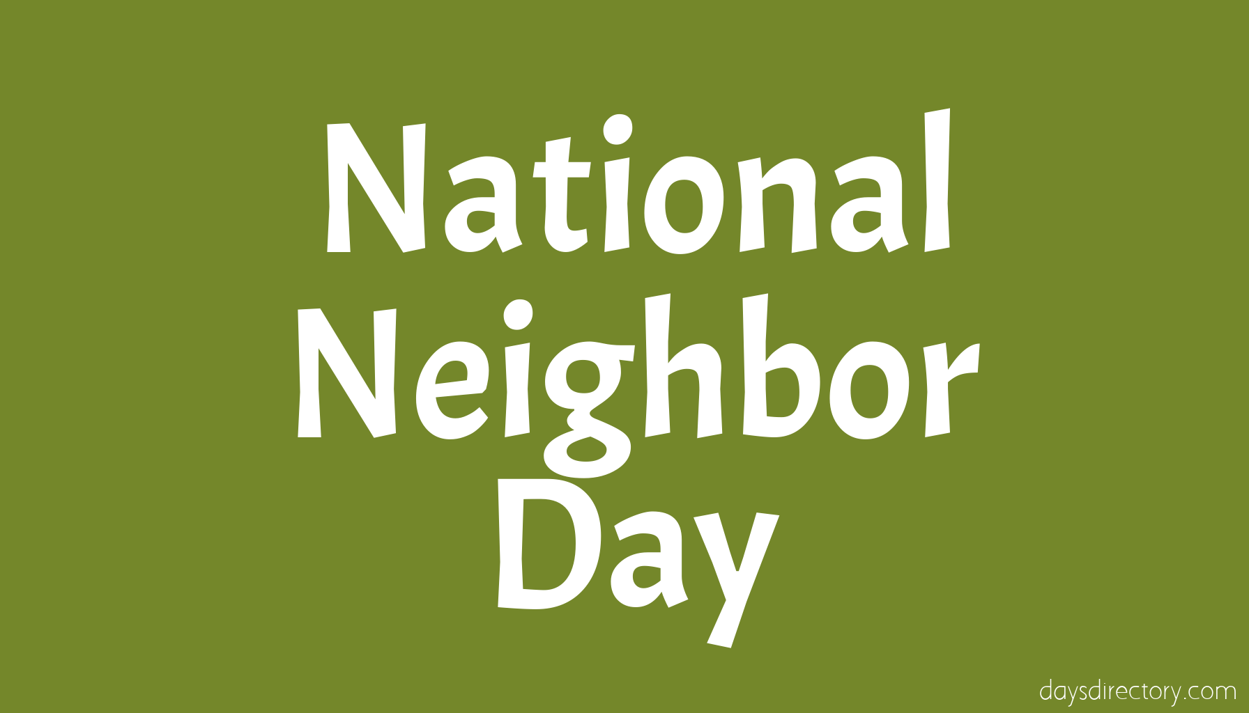 National Neighbor Day