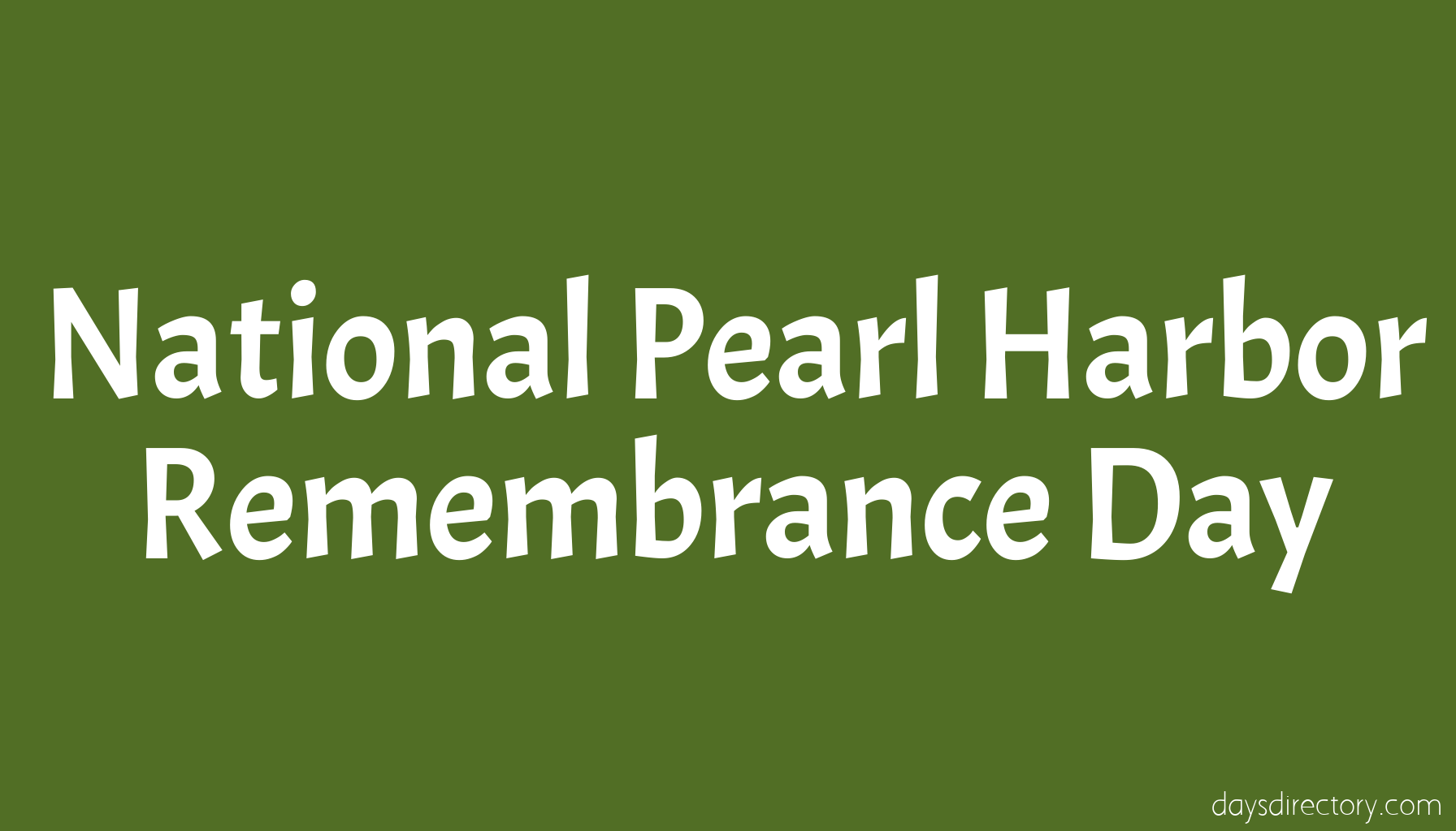 National Pearl Harbor Remembrance Day