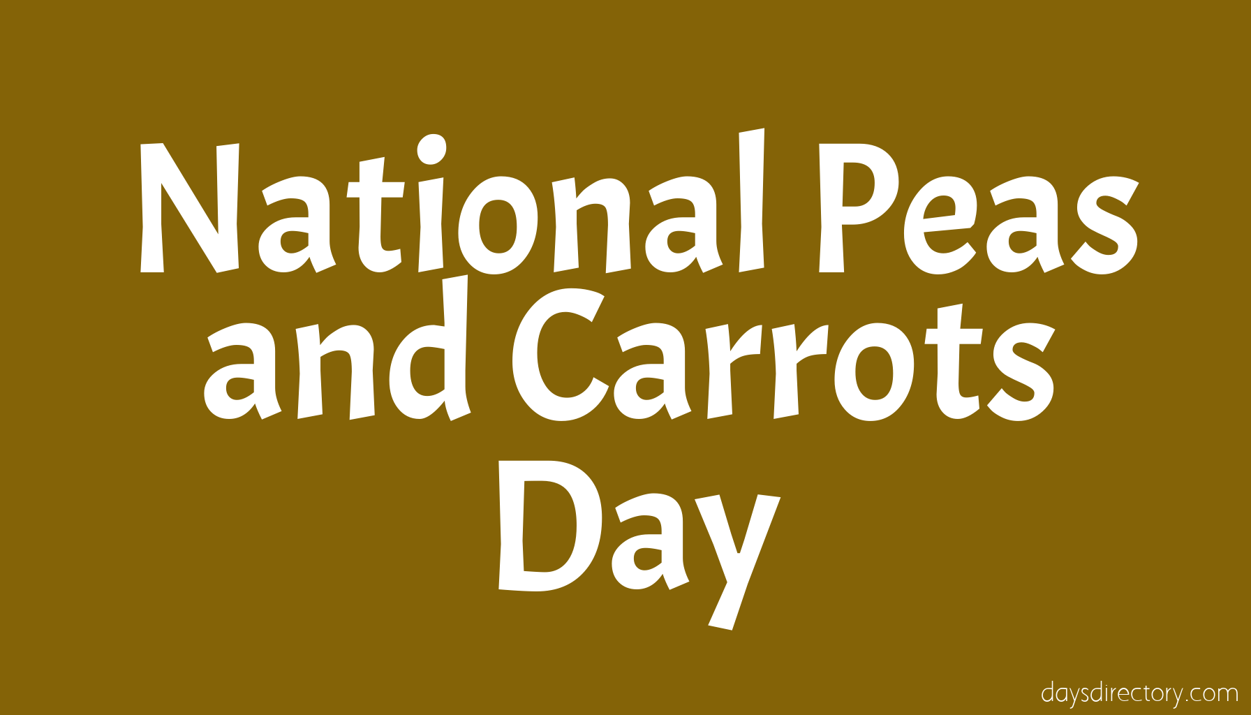 National Peas and Carrots Day