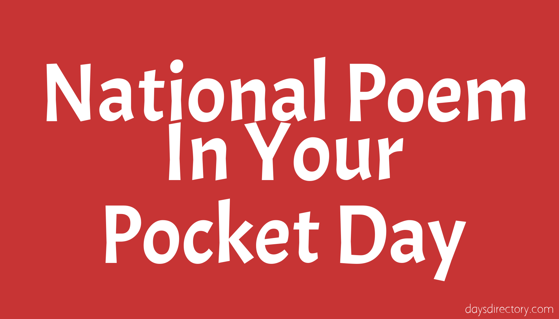 National Poem In Your Pocket Day