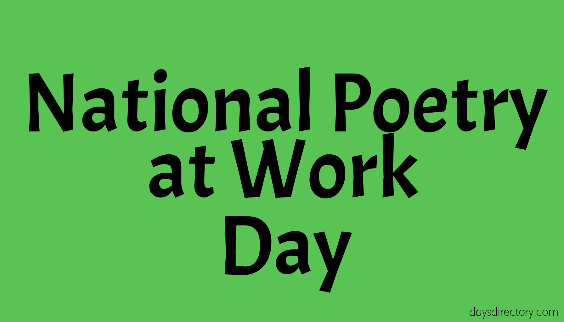 National Poetry at Work Day