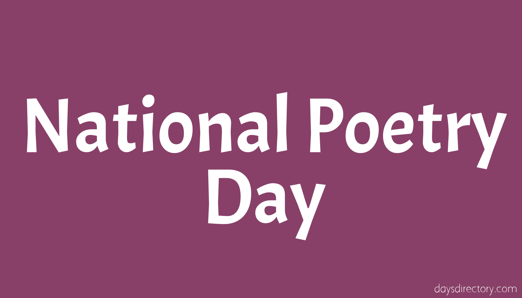 National Poetry Day