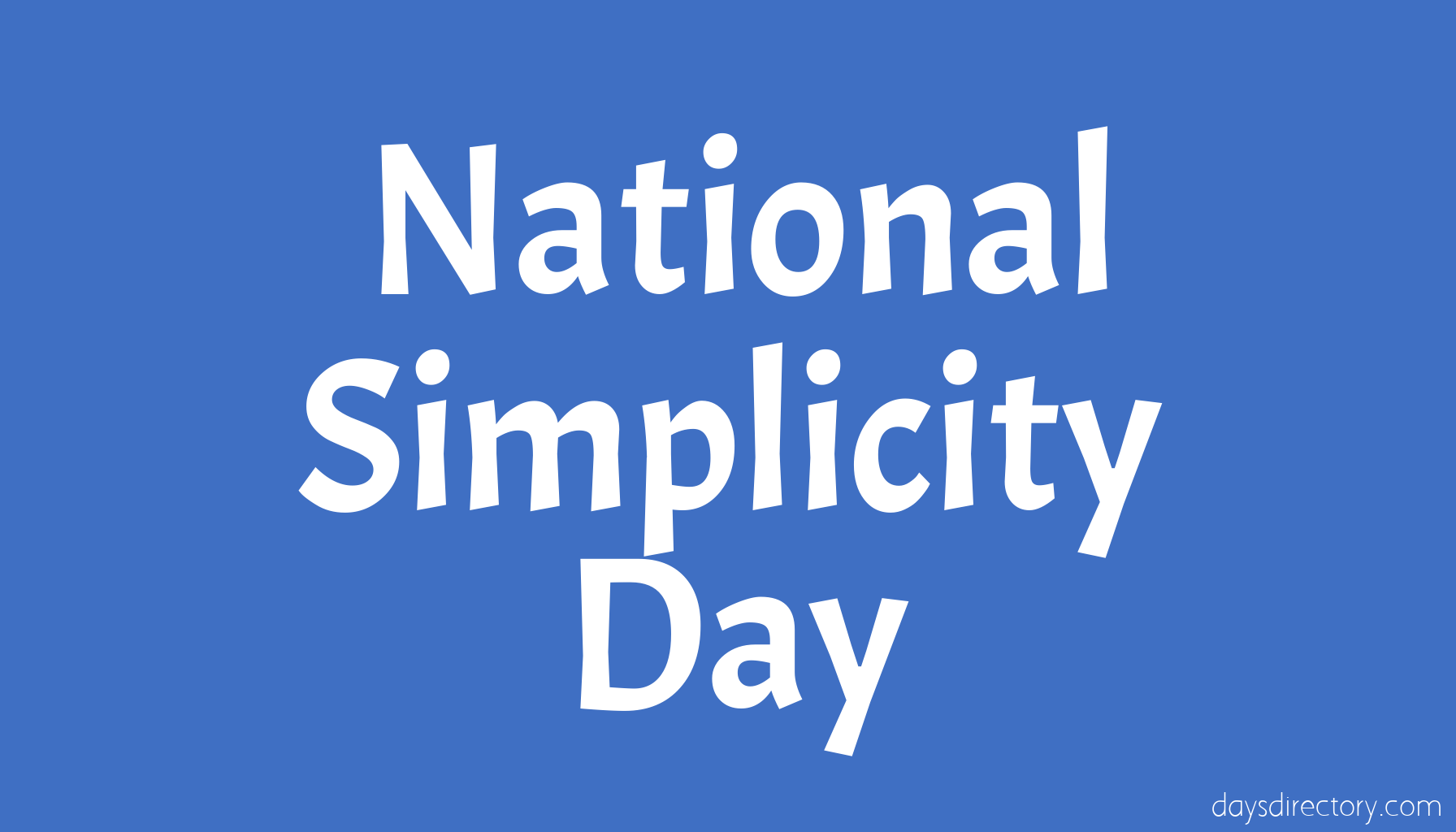 National Simplicity Day