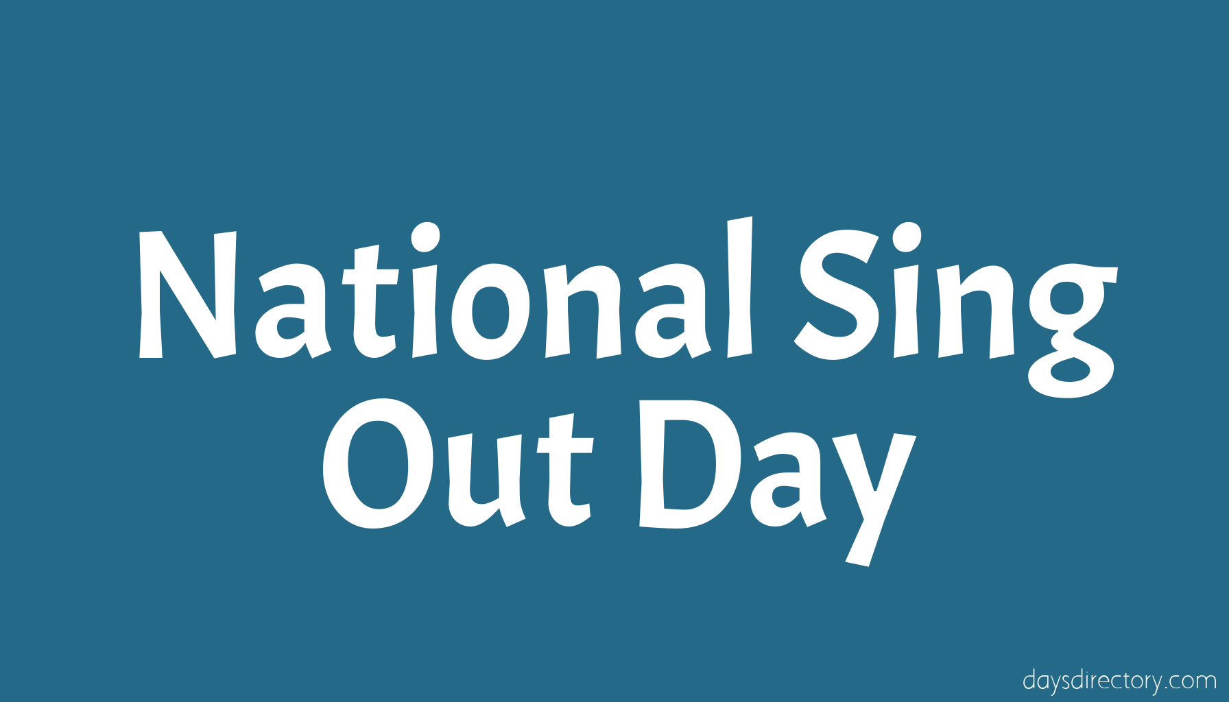 National Sing Out Day