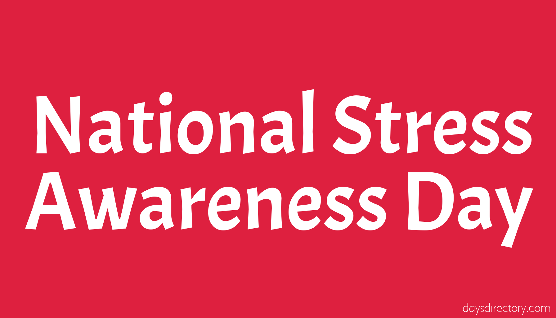 National Stress Awareness Day