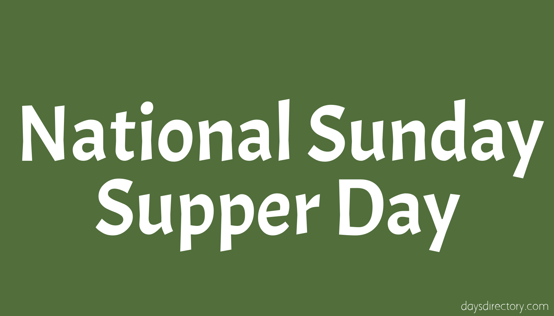 National Sunday Supper Day