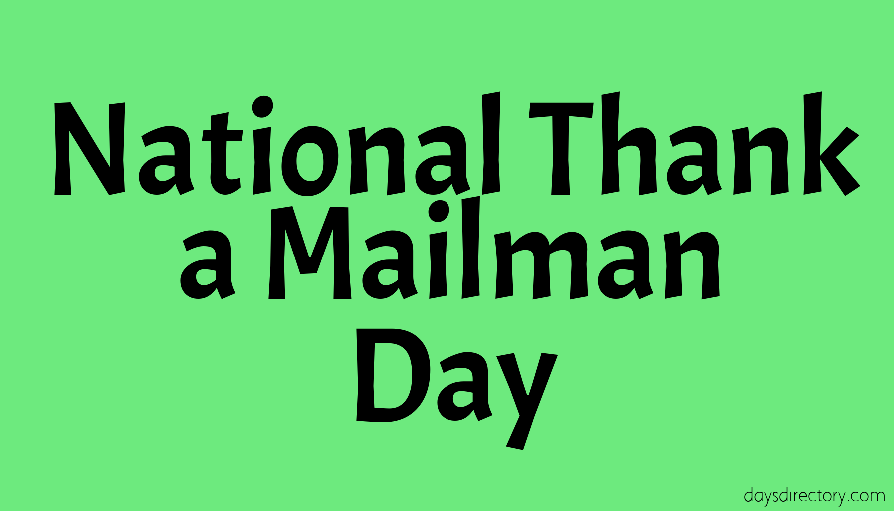 National Thank a Mailman Day