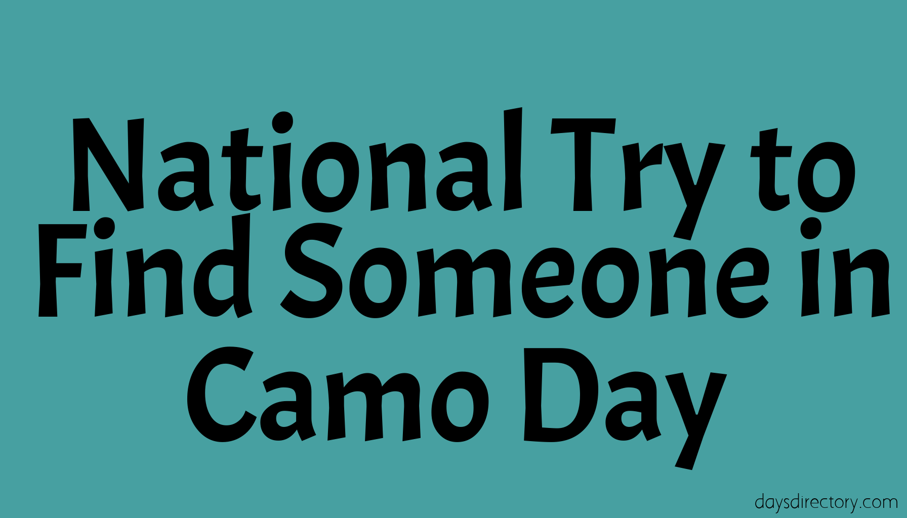 National Try to Find Someone in Camo Day
