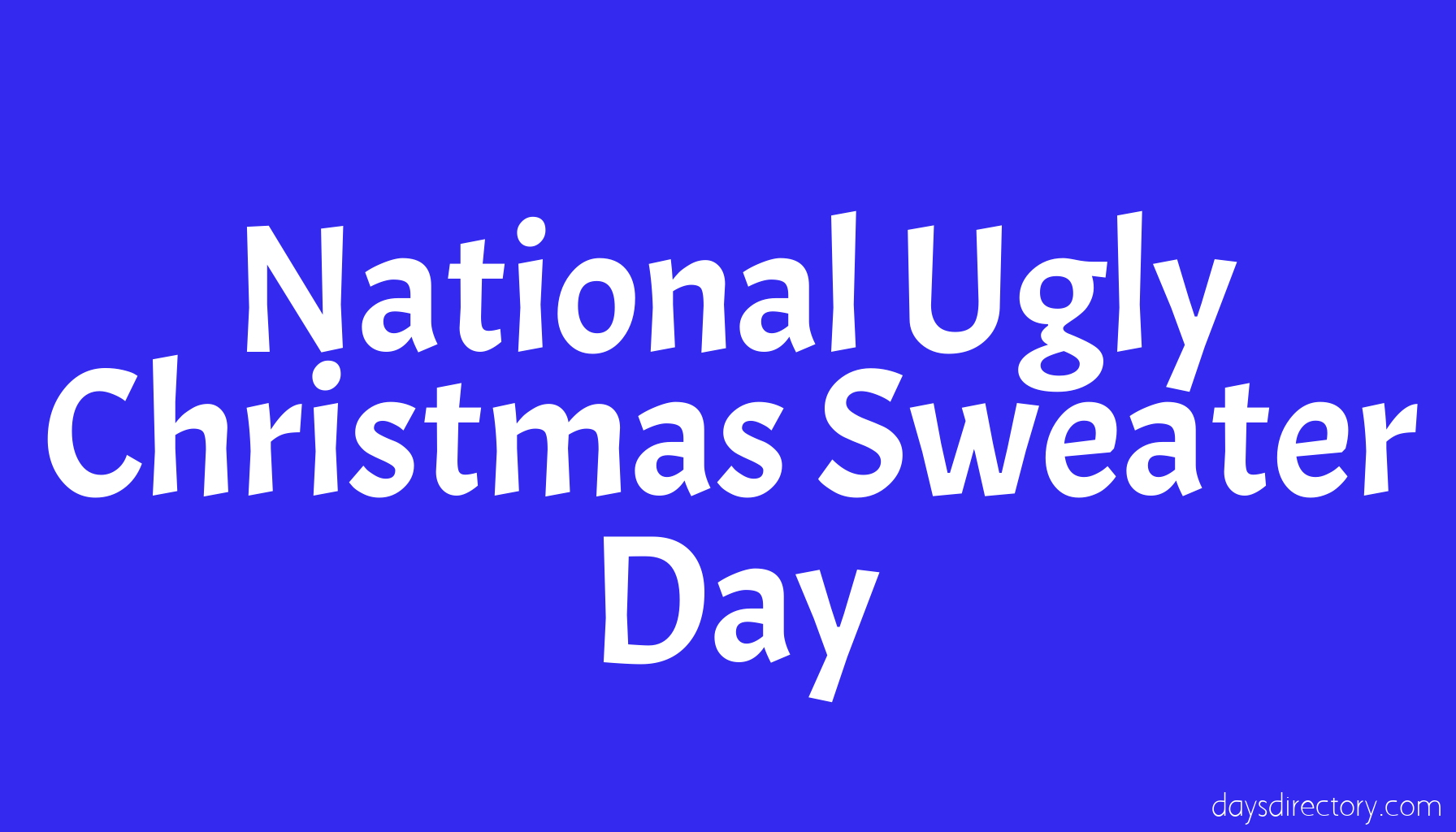 National Ugly Christmas Sweater Day