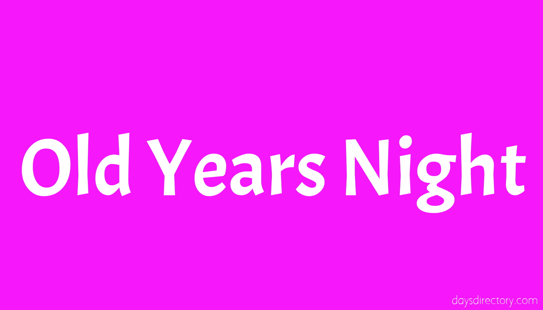 Old Years Night