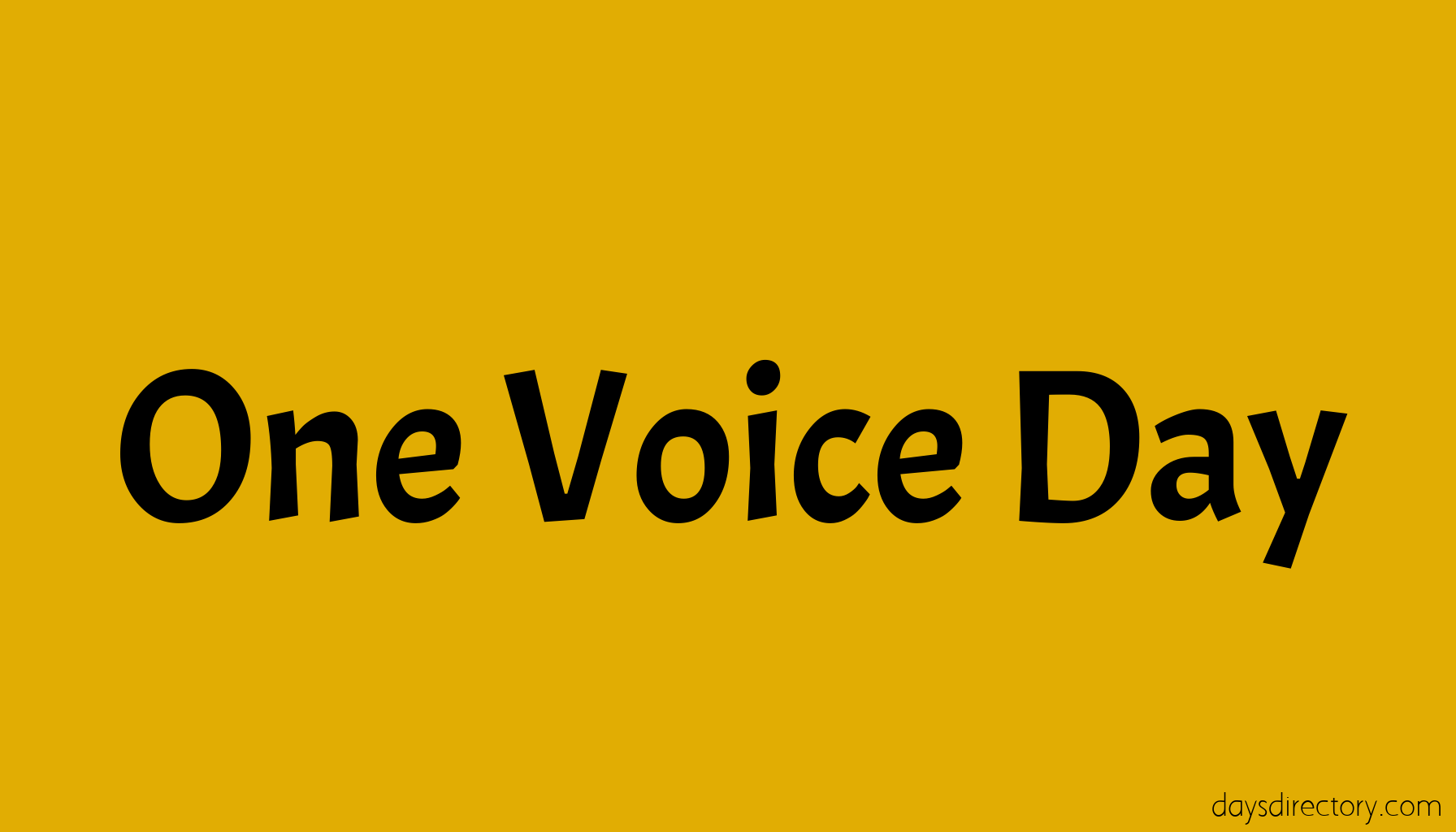 One Voice Day