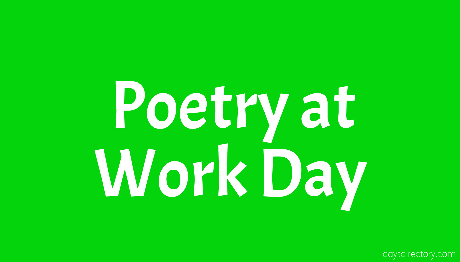 Poetry at Work Day